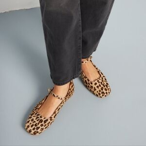 NWOT Augusta Julieta Mary Janes in Leopard Print Calf Hair - 38
